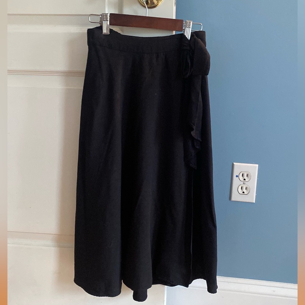 Faux wrap rayon A-line skirt
